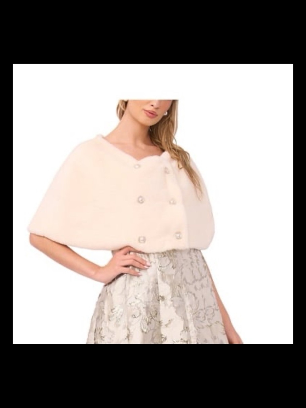 NWT MSk women’s double breasted cape jacket color champagne size large